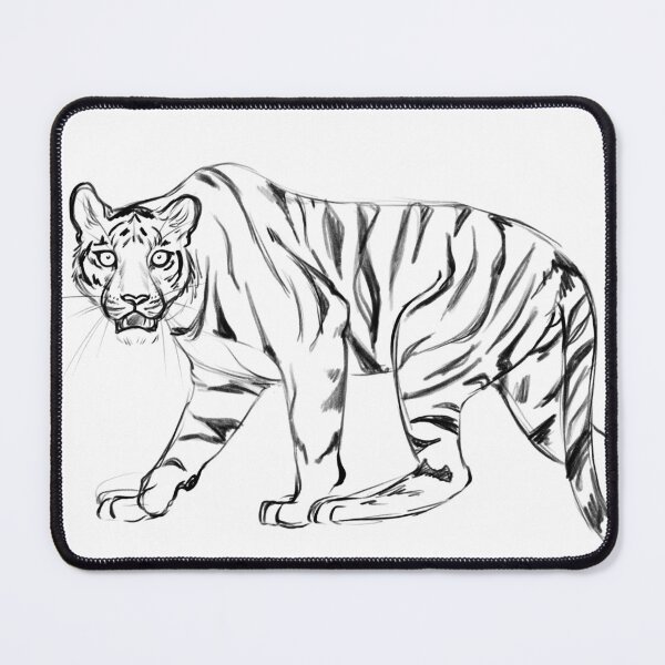 Item preview, Tiger Study | Tiger black and white | Tiger drawing designed and sold by SandDolphin.