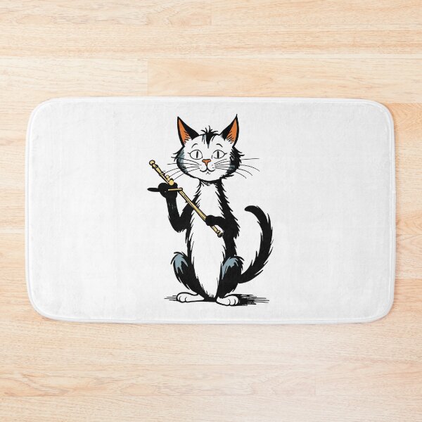 Item preview, Cat Musician, Cartoon Kitty, Flute Feline designed and sold by cutenesss.