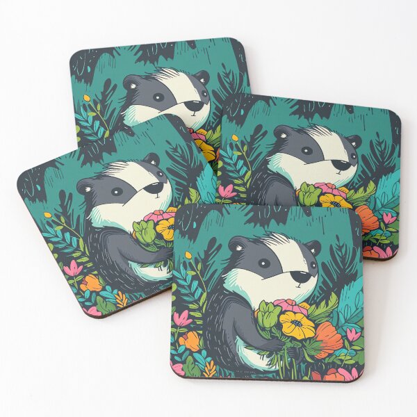 Item preview, Badgers Blossom Garden designed and sold by cute-animals99.