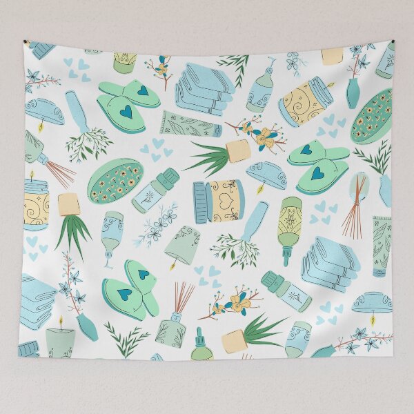 Item preview, Everyday is a Self-Care Day (white, blue) designed and sold by Dorina Larsdotter.