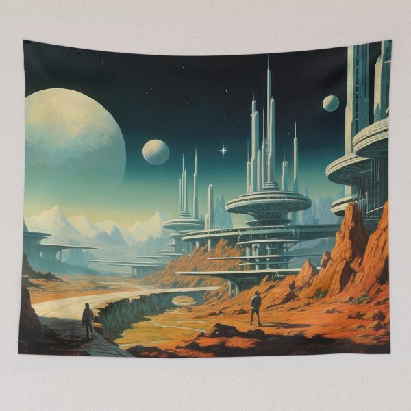Item preview, surreal city, scifi, 70s designed and sold by Mauswohn.
