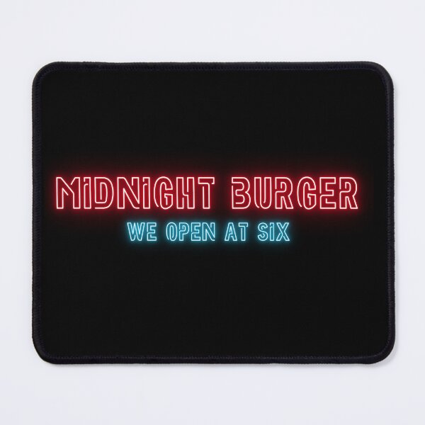 Item preview, midnight burger we open at six neon sign designed and sold by moonysboy.