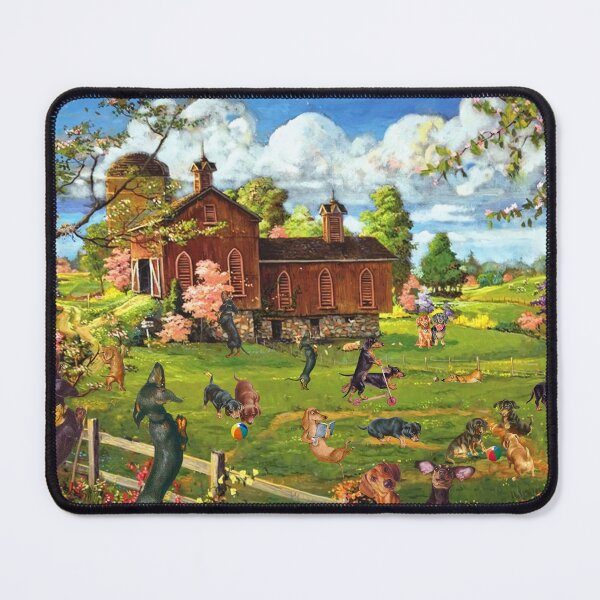 Item preview, Dachshunds Playing Outside The Vintage House designed and sold by Clitus.