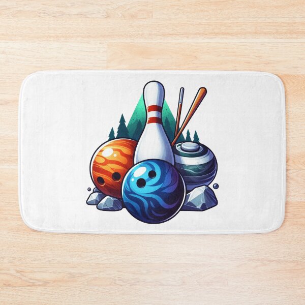 Item preview, "Joy and benefits from sports, represented by a bowling ball, curling stone, and billiard ball arranged in a triangular shape." designed and sold by PaintMeWorld.