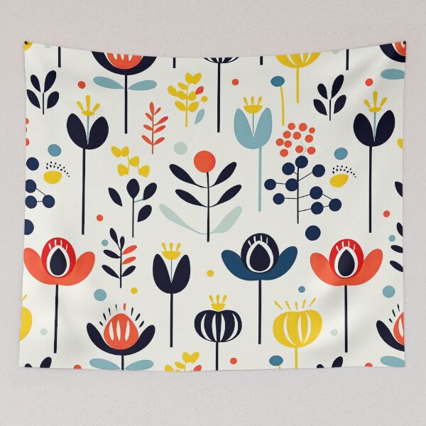 Item preview,   Scandinavian flower leaf pattern  designed and sold by Bubblegirl17.