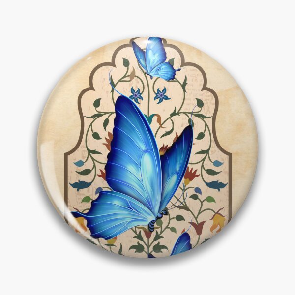 Item preview, Blue Butterflies Mughal Art - Floral Decor designed and sold by Clitus.