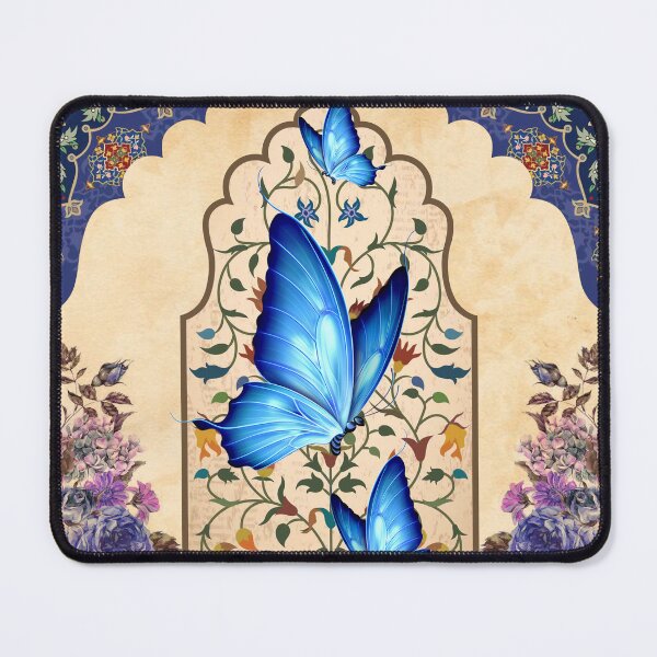 Item preview, Arte mogol de mariposas azules - Decoración floral designed and sold by Clitus.