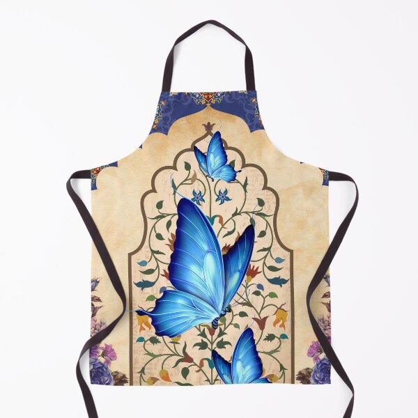 Artikelvorschau, Blaue Schmetterlinge Mughal Art - Blumendekor entworfen und verkauft von Clitus.