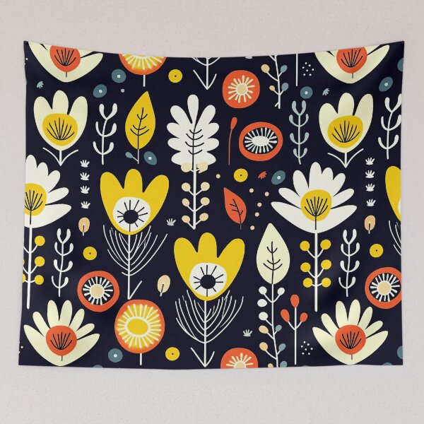 Item preview,  Scandinavian flower leaf pattern  designed and sold by Bubblegirl17.