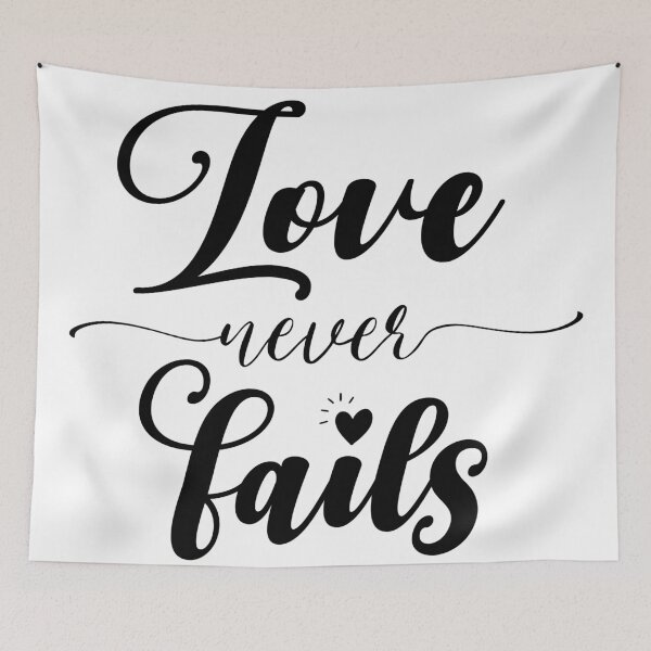 Item preview, Christian verse Love Never Fails designed and sold by BibleProject.