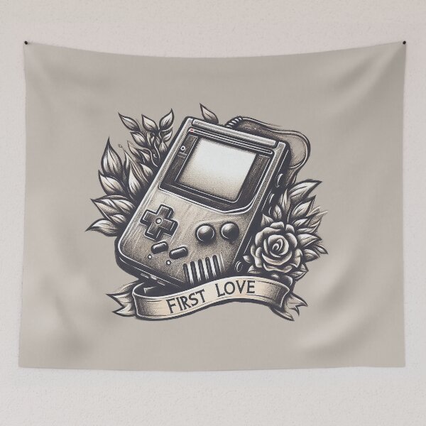 Item preview, Retro Gameboy Nostalgia - Vintage Gaming First Love Art designed and sold by RuyaFab.