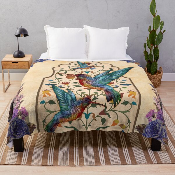 Item preview, Hummingbirds Mughal Art - Floral Decor designed and sold by Clitus.
