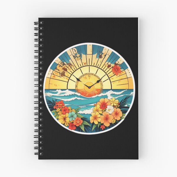 Item preview, Horizon Clock Design Hawaiian Beach with Orchids designed and sold by NautiChic.