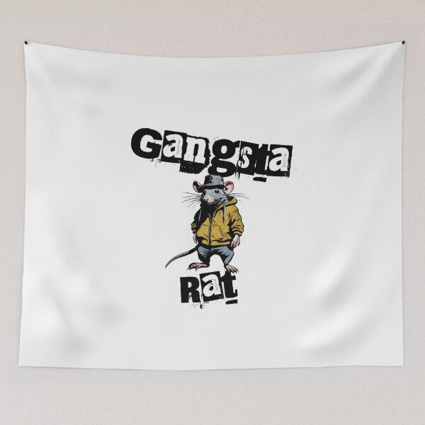 Item preview, Gangsta Rat grunge street art style design designed and sold by Bigsy-Art.