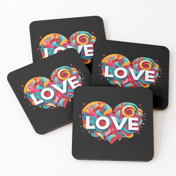 Item preview, Love word inside of colorful heart shape designed and sold by twisted-dot.