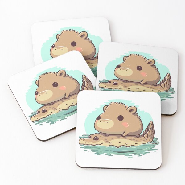 Item preview, Cute capybara riding on a crocodile designed and sold by EclipseThreads.