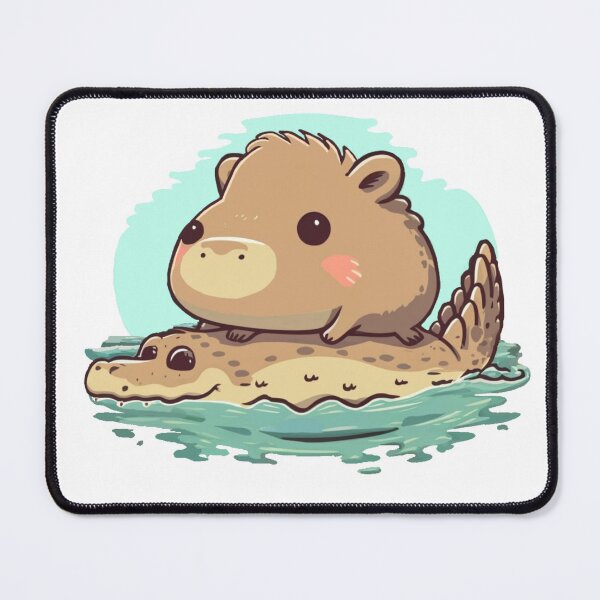 Item preview, Cute capybara riding on a crocodile designed and sold by EclipseThreads.