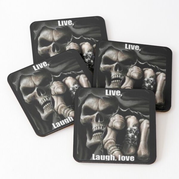 Item preview, Live laugh love, skeleton meme designed and sold by Shrewd Mood.