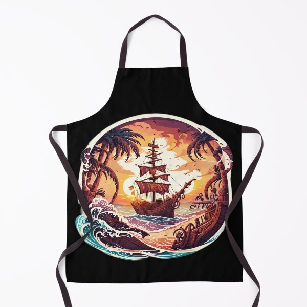 Item preview, Vintage Galleon at Sunset near Beach with Waves designed and sold by NautiChic.