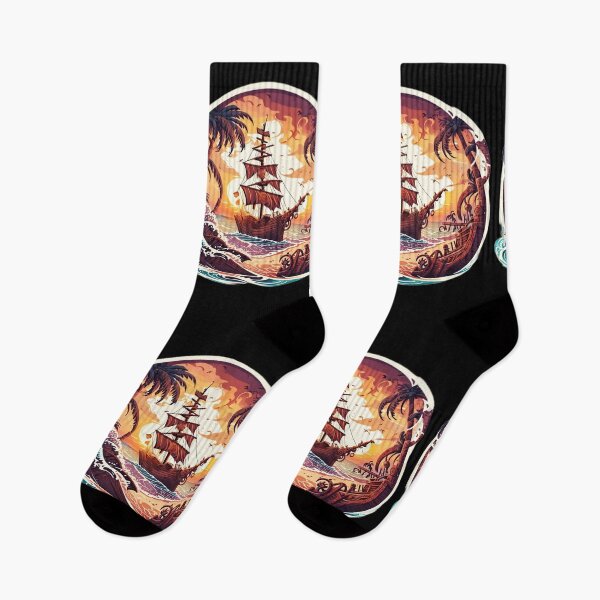 Item preview, Vintage Galleon at Sunset near Beach with Waves designed and sold by NautiChic.