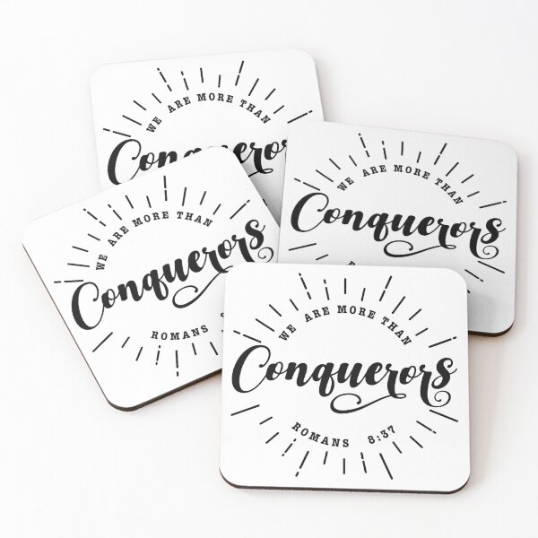 Item preview, Christian verse We are more than conquerors designed and sold by BibleProject.