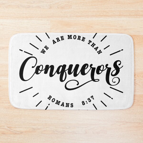 Item preview, Christian verse We are more than conquerors designed and sold by BibleProject.