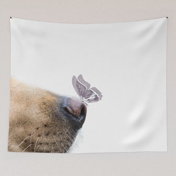 Item preview, Cute Dog Face With Beautiful Butterfly. designed and sold by Cuteanimalgifts.