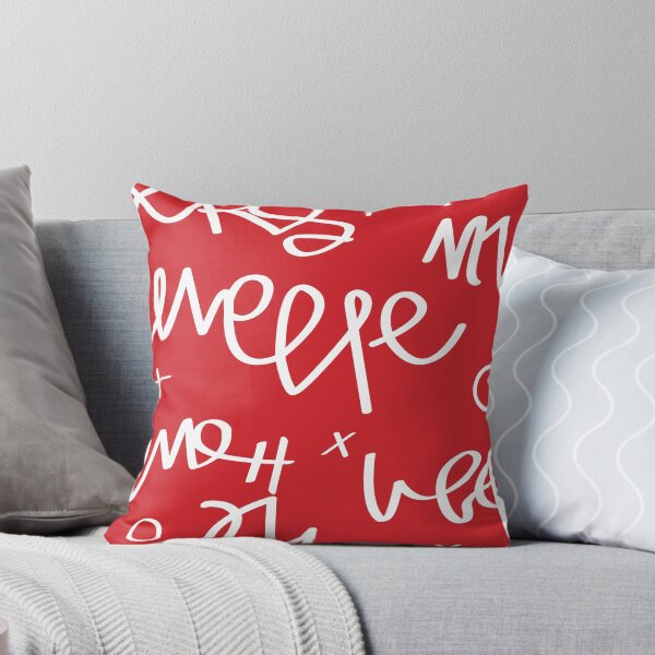 Urban Red Graffiti Text Throw Pillow