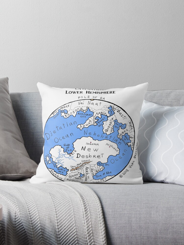 Thumbnail 1 of 4, Pillow, Map of Atlantis, Lower Hemisphere designed and sold by AtlantisGrail.