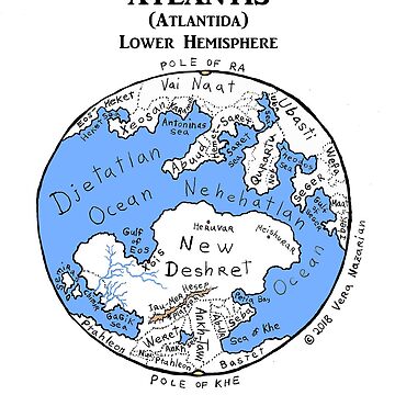 Artwork thumbnail, Map of Atlantis, Lower Hemisphere by AtlantisGrail