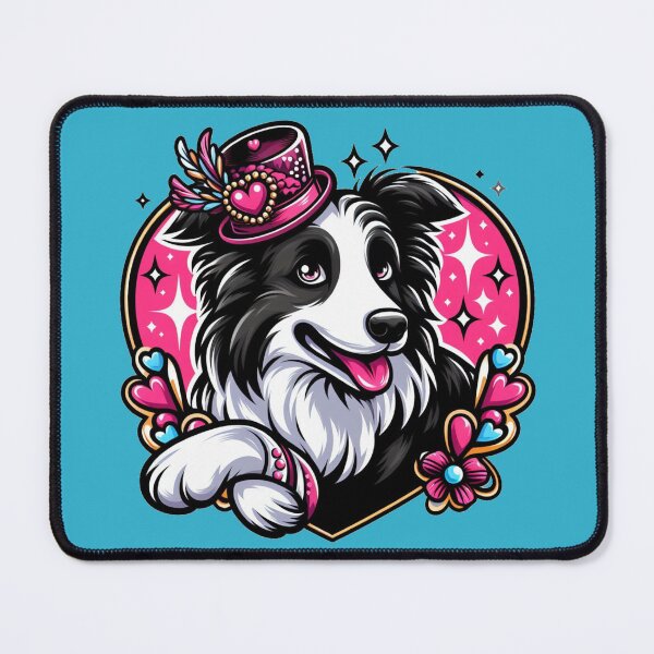 Item preview, Border Collie Black And White Dog smiley Dog Valentine designed and sold by CoffeeIsATrip.