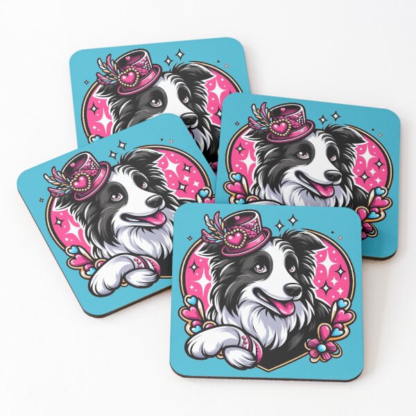 Item preview, Border Collie Black And White Dog smiley Dog Valentine designed and sold by CoffeeIsATrip.