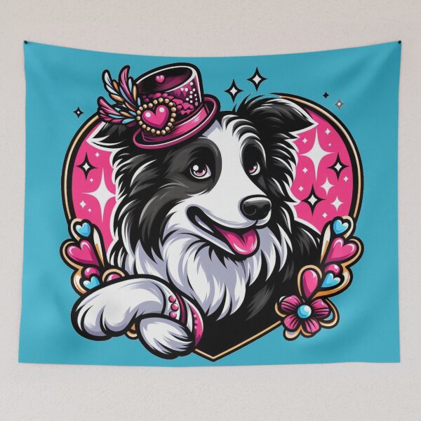 Item preview, Border Collie Black And White Dog smiley Dog Valentine designed and sold by CoffeeIsATrip.