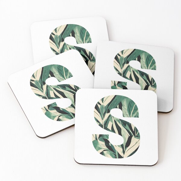 Item preview,  A pattern of vintage tropical leaves filling the letter s designed and sold by studio468.