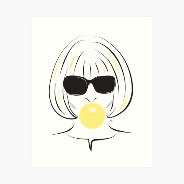 Anna Wintour Bubble Gum Portrait illustration Art Print