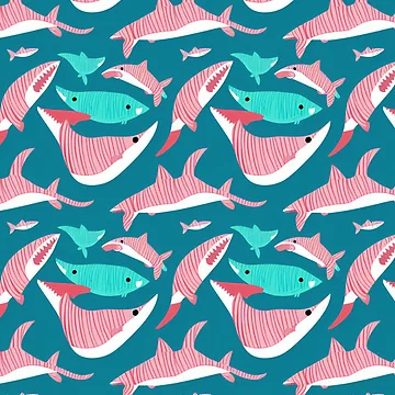 Artwork thumbnail, Shark Design Pattern by DestoPattern
