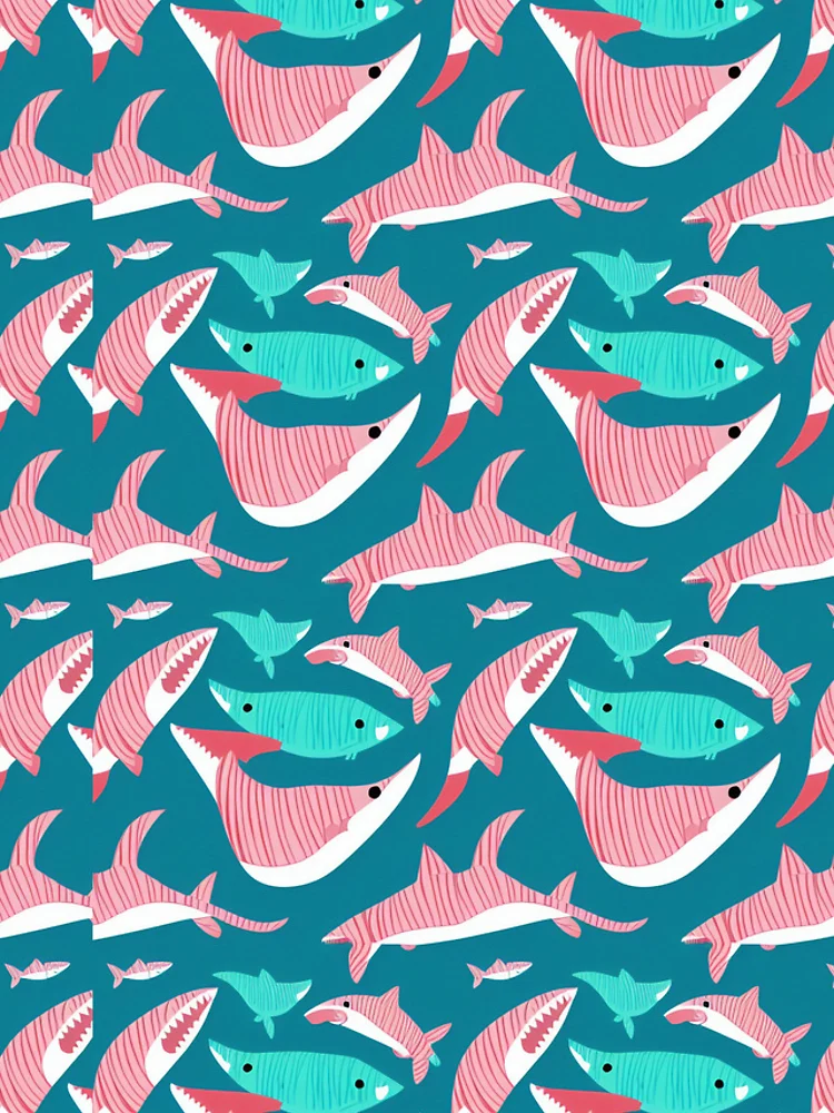 Thumbnail 4 of 4, iPhone Case, Shark Design Pattern designed and sold by DestoPattern.