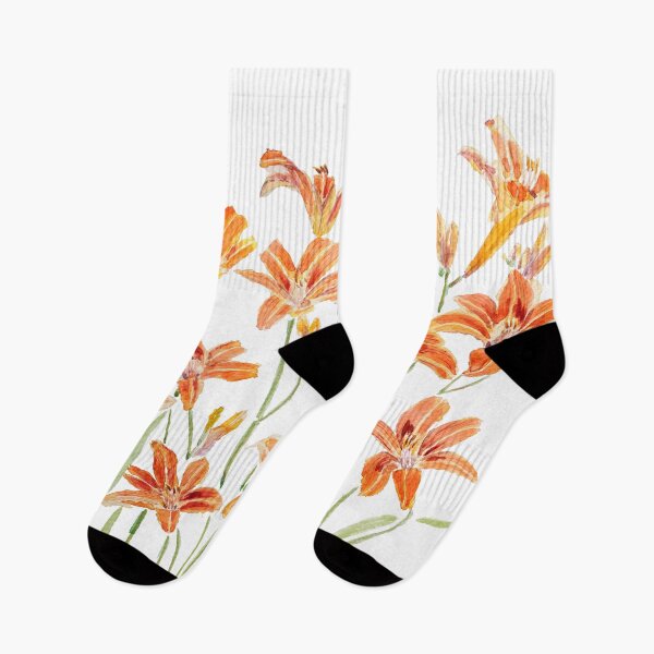 Item preview, orange daylily watercolor  designed and sold by ColorandColor.