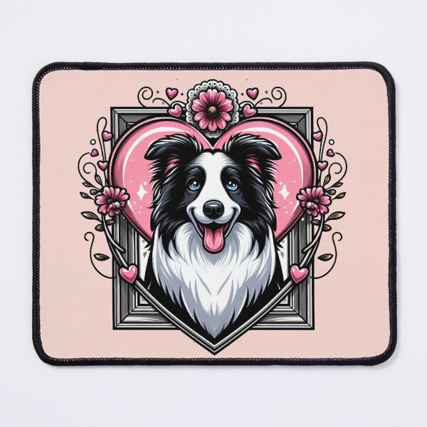 Item preview, Border Collie Black And White Dog smiley Dog Valentine's Day designed and sold by CoffeeIsATrip.