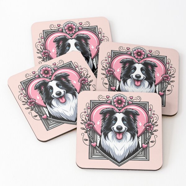 Item preview, Border Collie Black And White Dog smiley Dog Valentine's Day designed and sold by CoffeeIsATrip.
