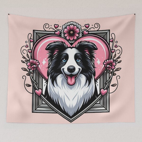 Item preview, Border Collie Black And White Dog smiley Dog Valentine's Day designed and sold by CoffeeIsATrip.