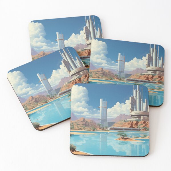 Item preview, utopian city, science fiction, retro designed and sold by Mauswohn.