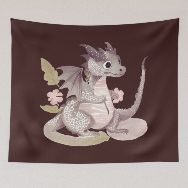 Item preview, Watercolour japanese baby dragon,Baby dragon,Mystical japanese baby flower dragon designed and sold by kozlebozle007.