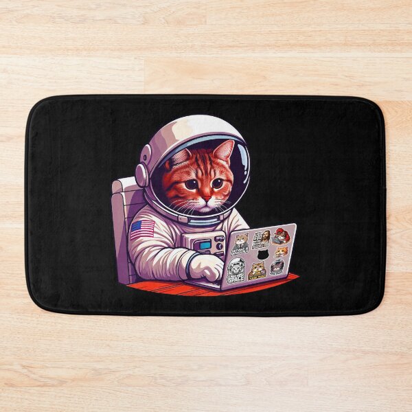 Item preview, Astronaut Tabby Cat Laptop I AM BUSY meme designed and sold by plushism.