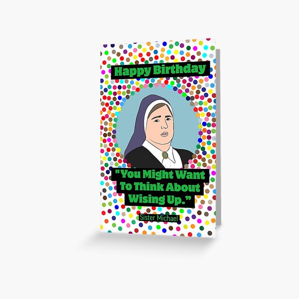 Vista previa del artículo con la obra «Mensaje de cumpleaños de la hermana Michael», diseñado y vendido por GemimaRosaArt.