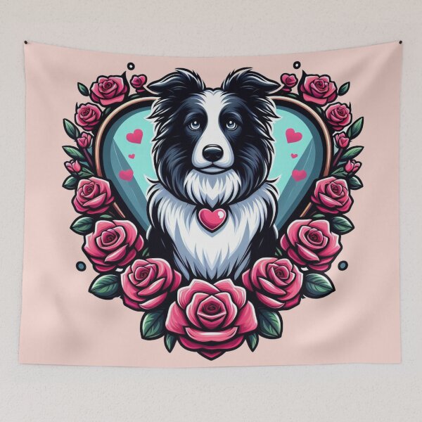 Item preview, Border Collie Black And White Herding Dog Valentine's Day designed and sold by CoffeeIsATrip.