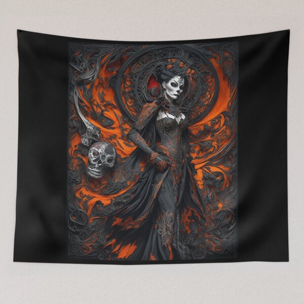 Item preview, Elegant gorgeous La Calavera Catrina, Lady of the afterlife, the Elegant Skull designed and sold by Fantasymachine.