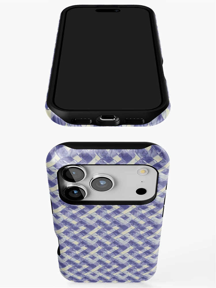 Thumbnail 3 of 4, iPhone Case, Blue Tile Pattern designed and sold by DestoPattern.