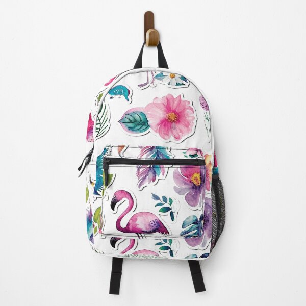 Item preview, Blossoming Elegance - Watercolour Flamingo and Flowers designed and sold by fluidwatercolor.