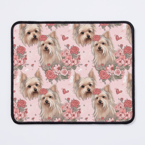 Artikelvorschau, Yorkshire-Terrier-Muster, Blumenmuster, Dogart entworfen und verkauft von whiteraven-shop.